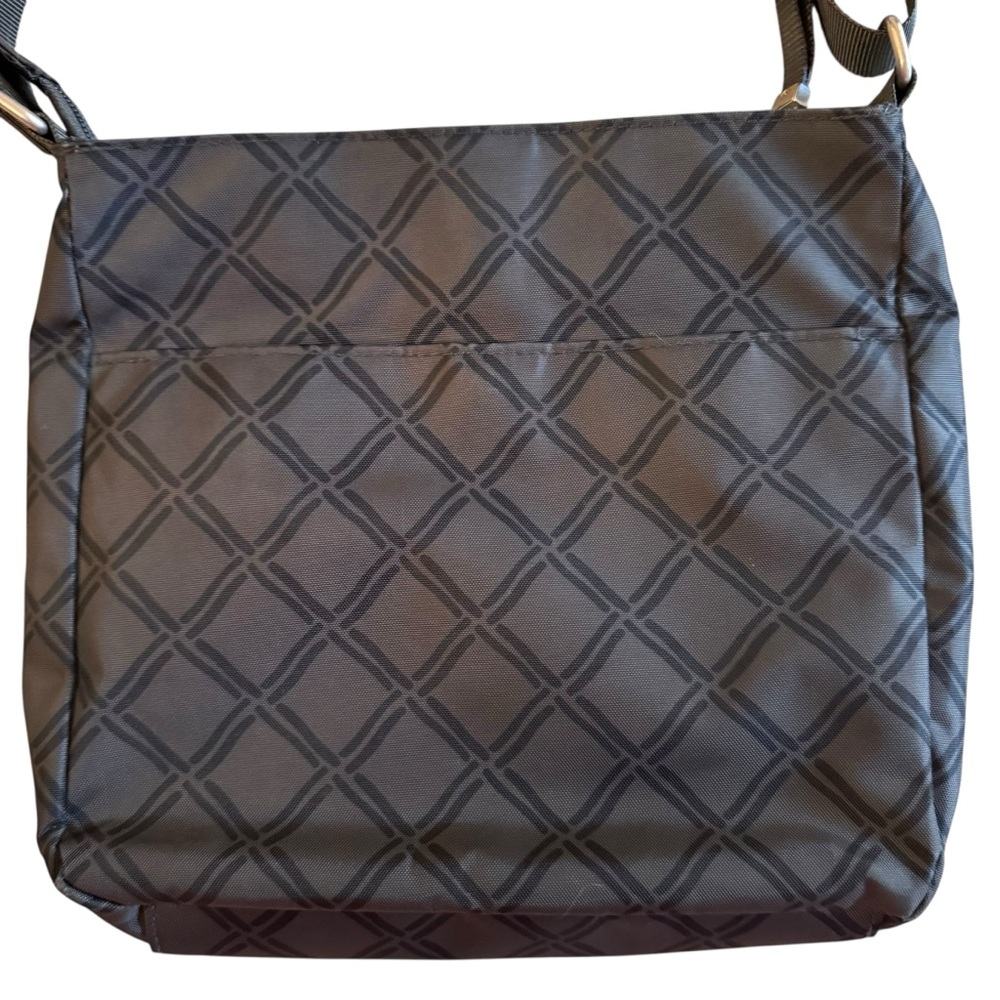 Baggallini Dark Gray Diamond Pattern Crossbody Tr… - image 3